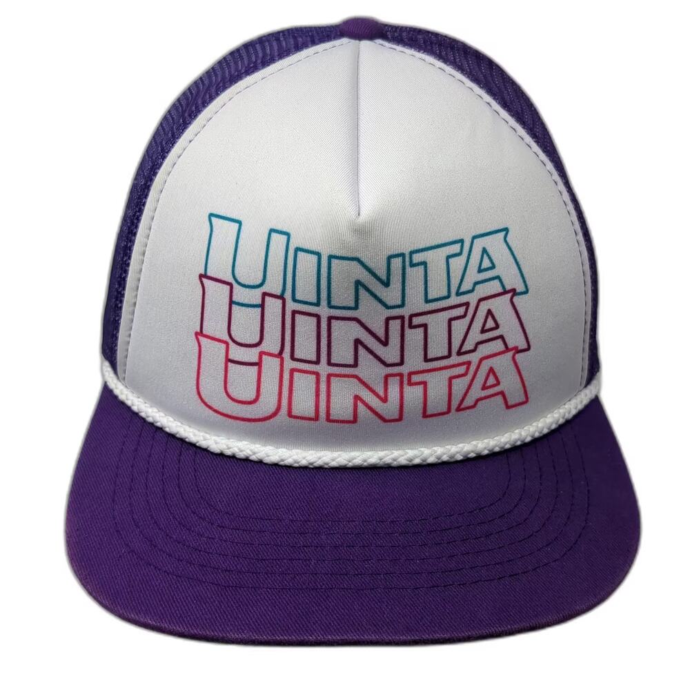 Boelter Uinta Brewing Trucker Hat Purple White OS Mesh Snapback Foam Rope Detail